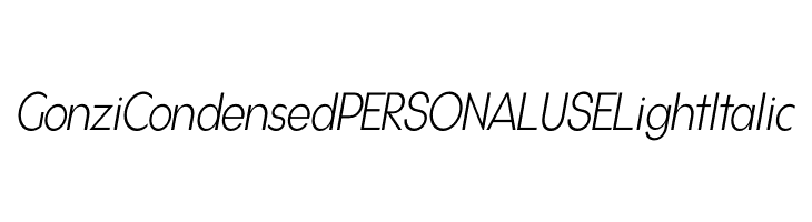 Gonzi Condensed PERSONAL USE Light Italic  les polices de caractères gratuit tlcharger
