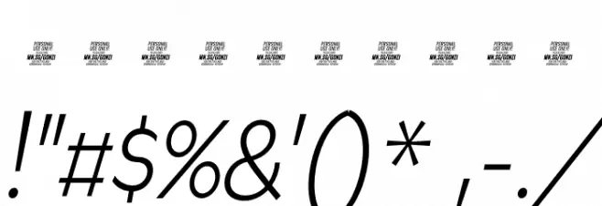 Gonzi Condensed PERSONAL USE Light Italic Font OTHER CHARS