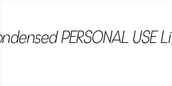 Gonzi Condensed PERSONAL USE Light Italic Logo