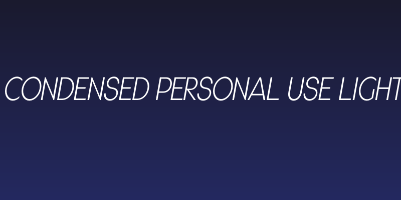 Gonzi Condensed PERSONAL USE Light Italic Social Header