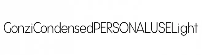 Gonzi Condensed PERSONAL USE Light  Frei Schriftart Herunterladen