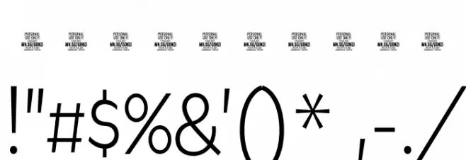 Gonzi Condensed PERSONAL USE Light Font OTHER CHARS