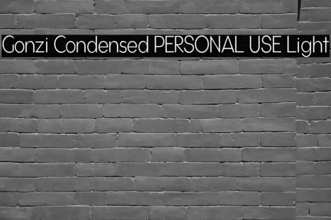 Gonzi Condensed PERSONAL USE Light Font examples