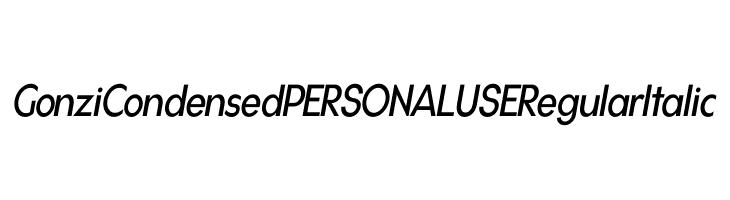 Gonzi Condensed PERSONAL USE Regular Italic  Free Fonts Download