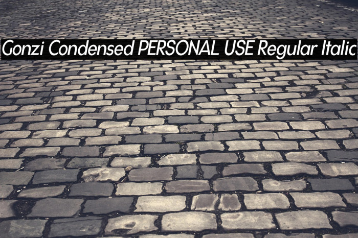 Gonzi Condensed PERSONAL USE Regular Italic Example 3