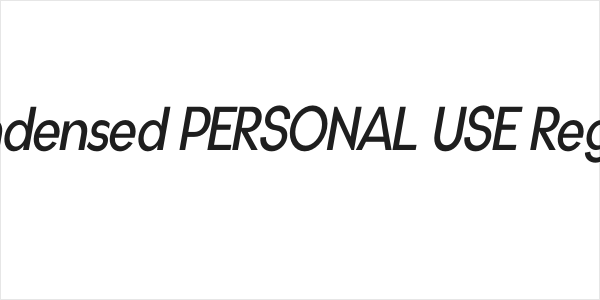 Gonzi Condensed PERSONAL USE Regular Italic Logo