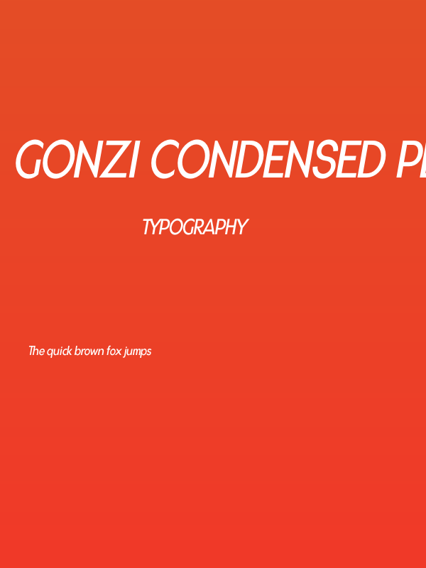 Gonzi Condensed PERSONAL USE Regular Italic Poster