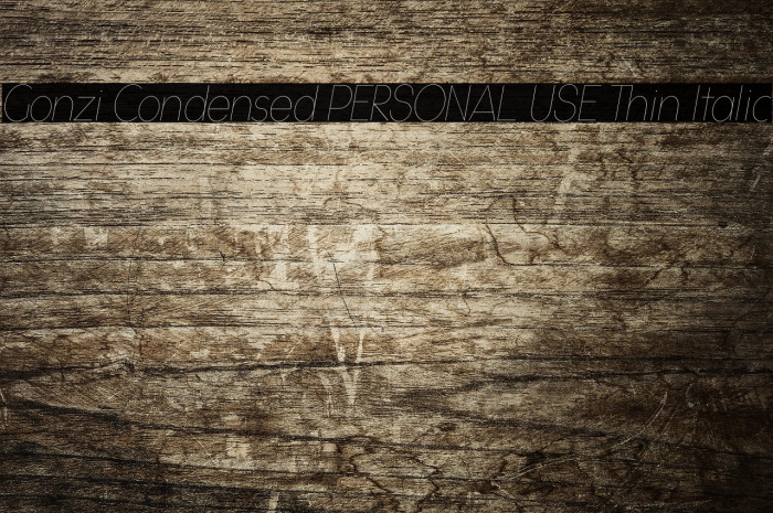 Gonzi Condensed PERSONAL USE Thin Italic Example 3