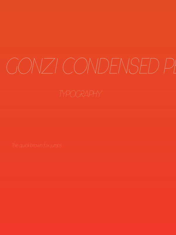 Gonzi Condensed PERSONAL USE Thin Italic Poster