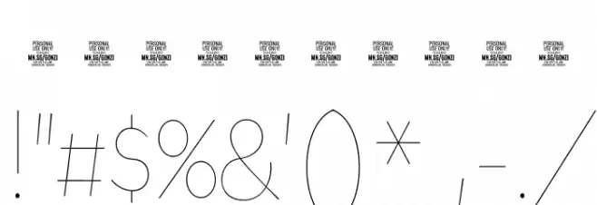 Gonzi Condensed PERSONAL USE Thin Font OTHER CHARS