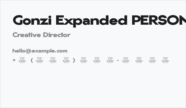 Gonzi Expanded PERSONAL USE Black Business Card