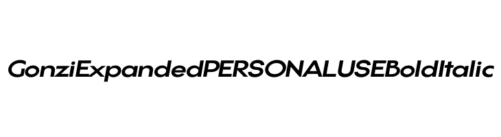Gonzi Expanded PERSONAL USE Bold Italic  Frei Schriftart Herunterladen