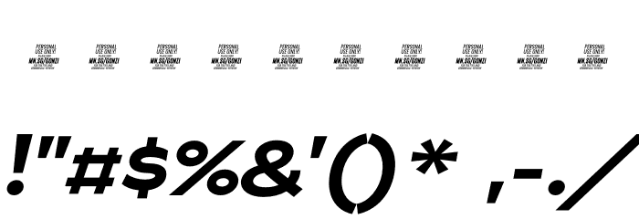 Gonzi Expanded PERSONAL USE Bold Italic Font OTHER CHARS