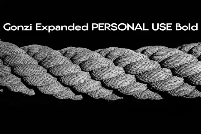 Gonzi Expanded PERSONAL USE Bold Schriftart examples