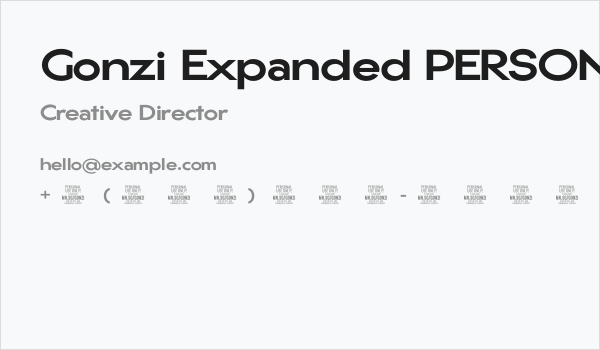 Gonzi Expanded PERSONAL USE Bold Business Card