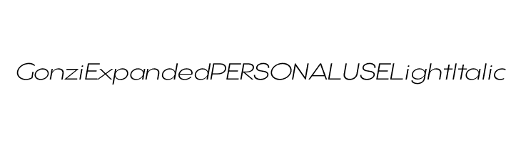 Gonzi Expanded PERSONAL USE Light Italic  font caratteri gratis