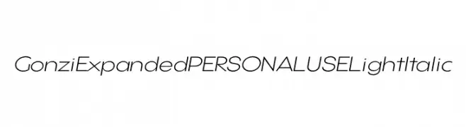Gonzi Expanded PERSONAL USE Light Italic  Fuentes Gratis Descargar