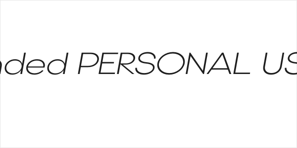 Gonzi Expanded PERSONAL USE Light Italic Logo