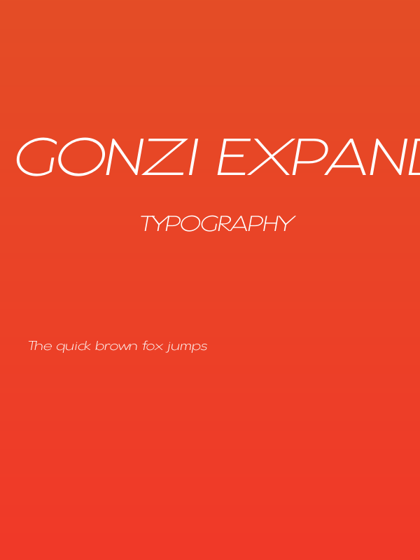 Gonzi Expanded PERSONAL USE Light Italic Poster