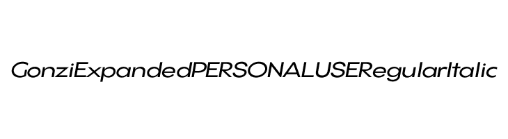 Gonzi Expanded PERSONAL USE Regular Italic  Frei Schriftart Herunterladen