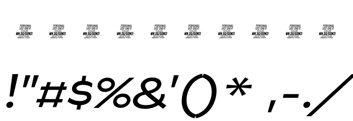 Gonzi Expanded PERSONAL USE Regular Italic Schriftart Anderer Schreiben