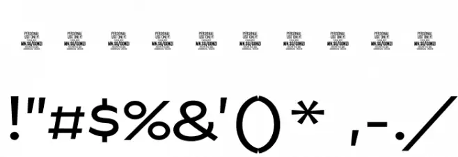 Gonzi Expanded PERSONAL USE Regular Schriftart Anderer Schreiben