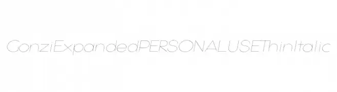 Gonzi Expanded PERSONAL USE Thin Italic 