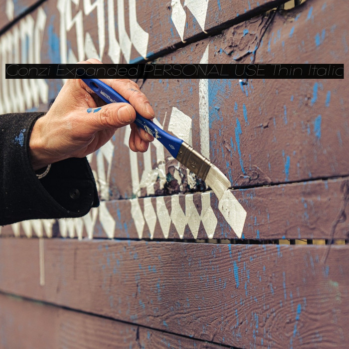 Gonzi Expanded PERSONAL USE Thin Italic Example 2