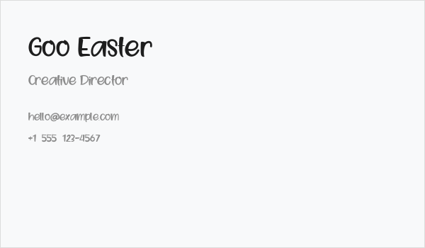 Goo Easter Business Card
