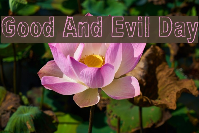 Good And Evil Day Font examples
