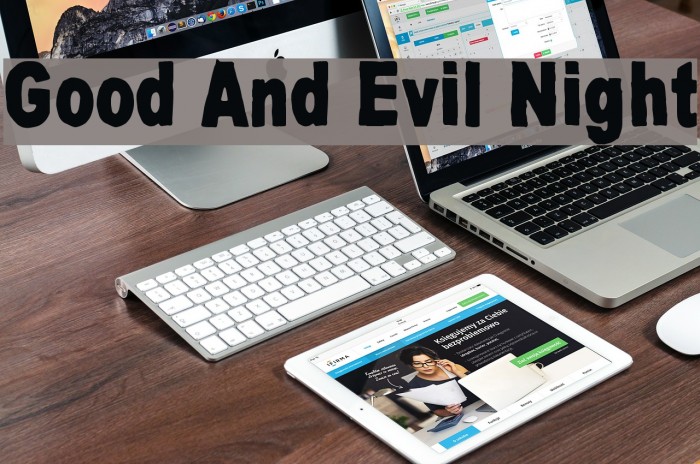 Good And Evil Night フォント examples