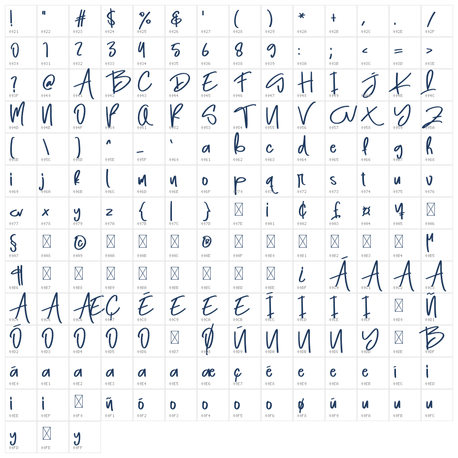 Good Day1 Character Map
