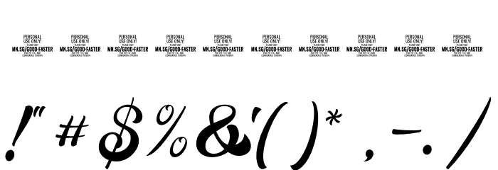 Good Faster PERSONAL USE Regular Font OTHER CHARS