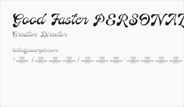 Good Faster PERSONAL USE Regular Business Card