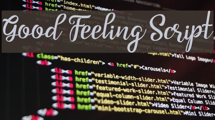 Good Feeling Script Font examples