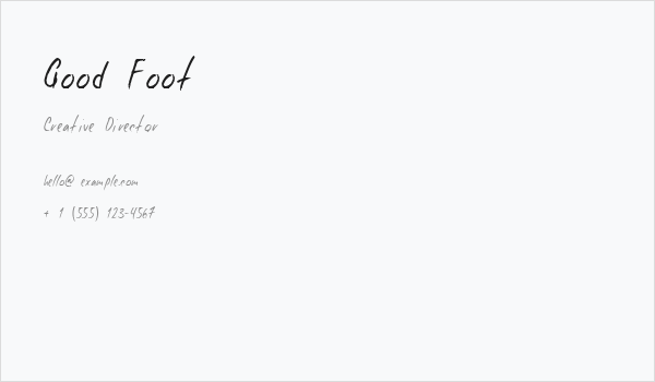 Good Foot Business Card