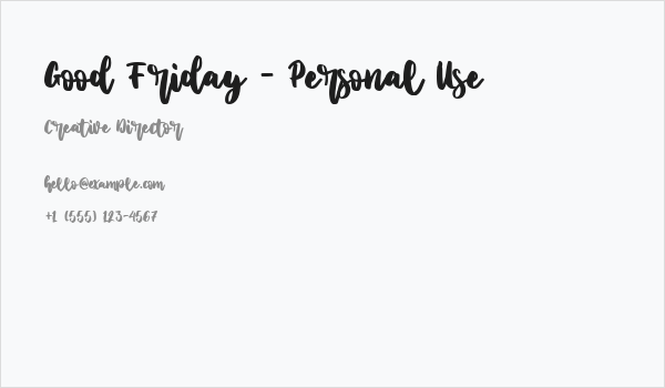 Good Friday - Personal Use Business Card