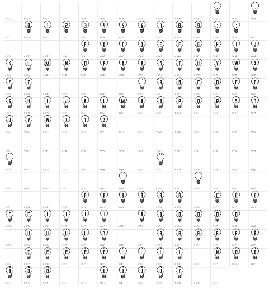 Good Idea St Character Map
