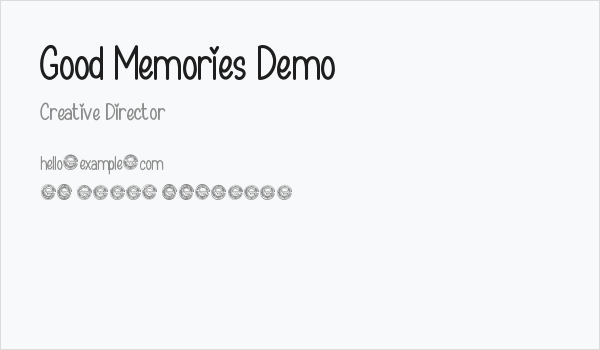 Good Memories Demo Business Card
