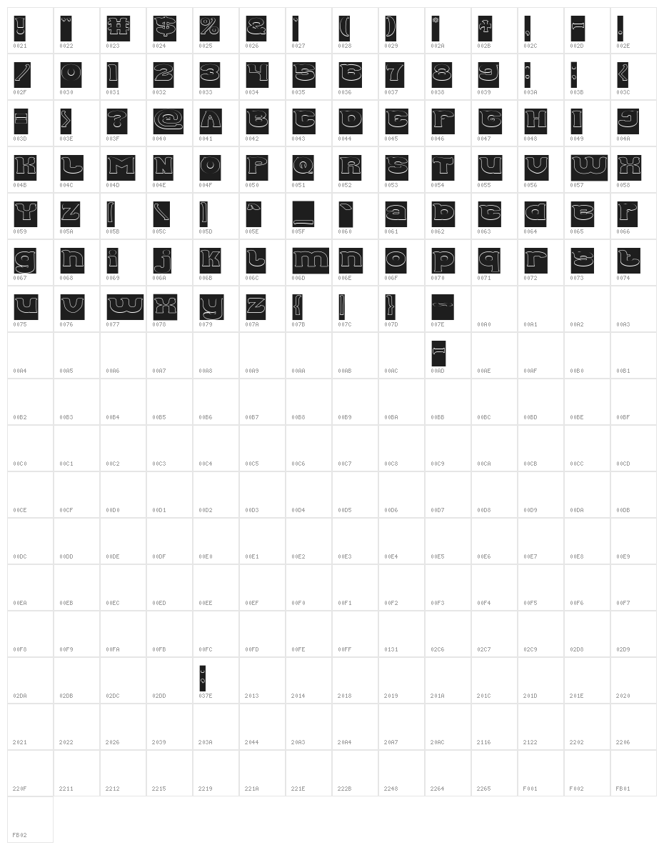 Good Morning-Hollow-Inverse Character Map