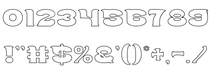 Good Morning-Hollow Font OTHER CHARS