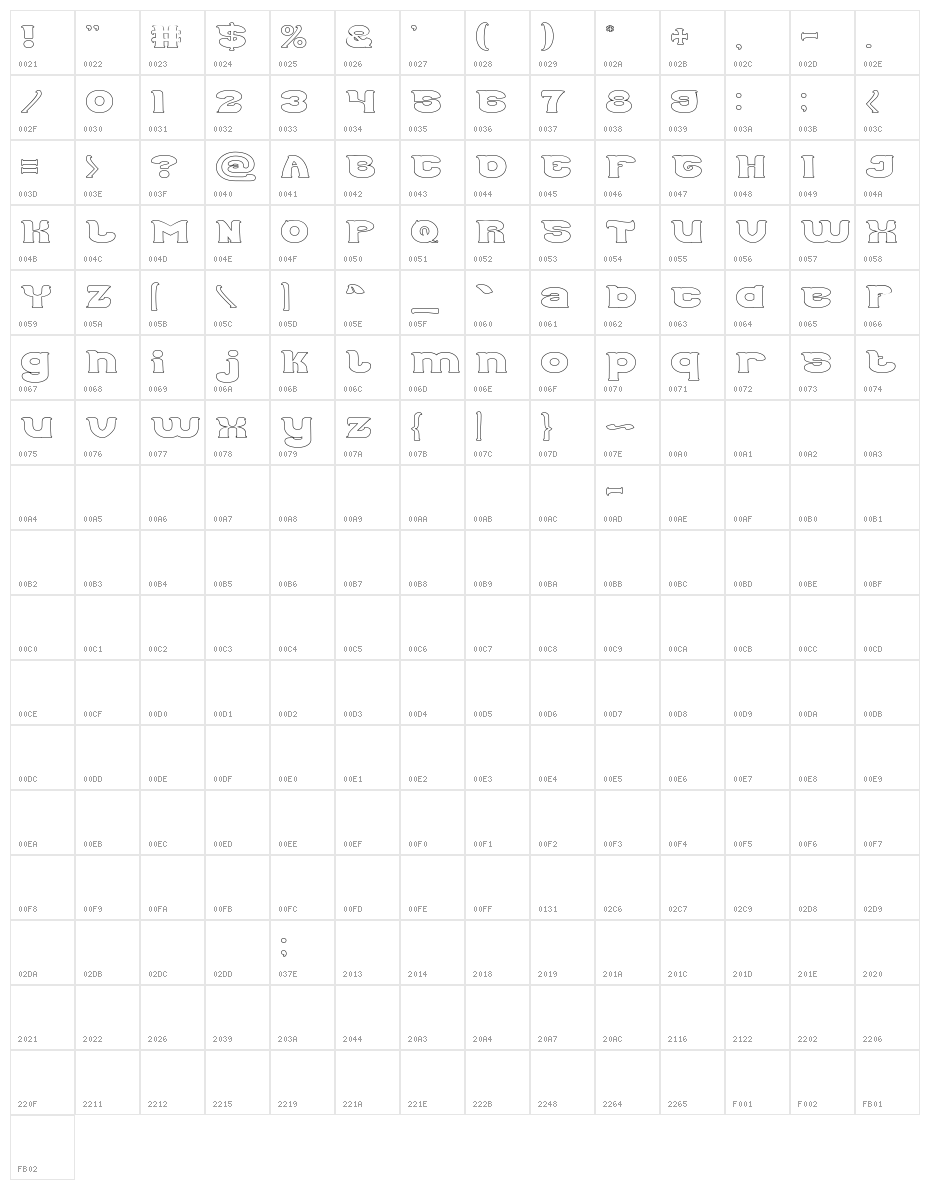 Good Morning-Hollow Character Map