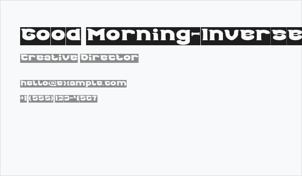 Good Morning-Inverse Business Card