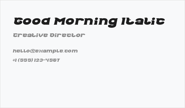 Good Morning Italic Business Card
