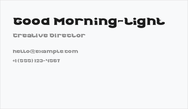 Good Morning-Light Business Card