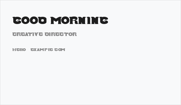 Good Morning Business Card