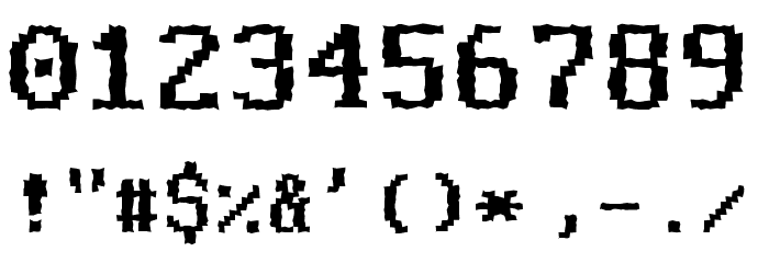 Good Old DOS Distorted Regular Font OTHER CHARS