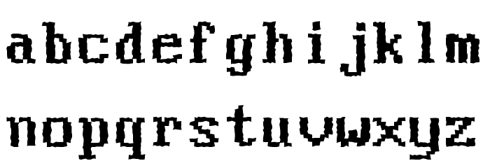 Good Old DOS Distorted Regular Font LOWERCASE