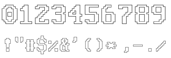 Good Old DOS Outline Regular Schriftart Anderer Schreiben