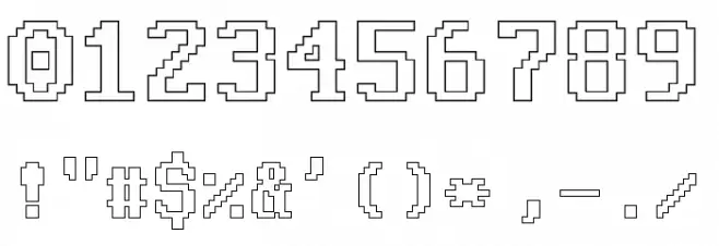 Good Old DOS Outline Regular Schriftart Anderer Schreiben
